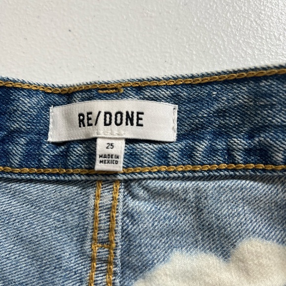 New RE/DONE High Rise Denim‎ Short Splash denim short 25 button fly - Picture 3 of 6